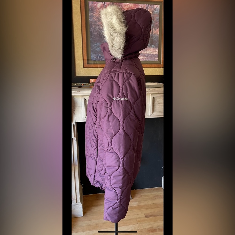 COLUMBIA Thermal Reflective Omni-Heat Lined Convertible Hooded Winter Coat Sz S - Picture 5 of 12